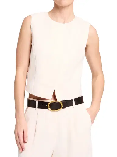 TWP Women's Highneck Hidden-Placket Vest - Creme De Peche - Size Large | Thumbnail 2 TWP Women's Highneck Hidden-Placket Vest - Creme De Peche - Size Large | Thumbnail 2