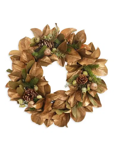 Winward Home Holiday Newness Faux-Magnolia Leaf Mix Wreath | Thumbnail 1 Winward Home Holiday Newness Faux-Magnolia Leaf Mix Wreath | Thumbnail 1