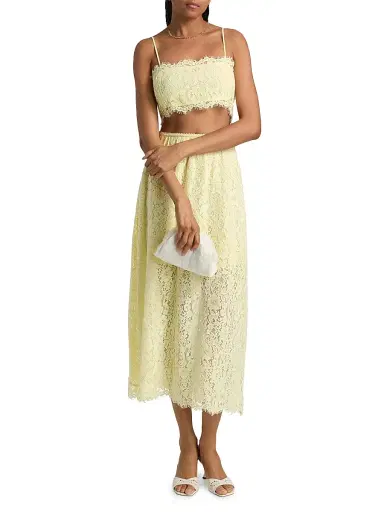 Cami NYC Women's Sofie Lace Crop Camisole - Buttercup | Thumbnail 2 Cami NYC Women's Sofie Lace Crop Camisole - Buttercup | Thumbnail 2