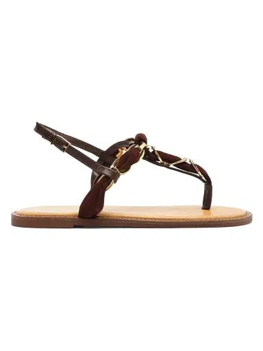 Schutz Women's Camellia Leather Slingback Sandals - Root Brown | Thumbnail 1 Schutz Women's Camellia Leather Slingback Sandals - Root Brown | Thumbnail 1
