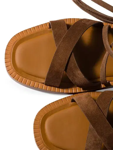 Miu Miu Women's Suede Sandals - Brown | Thumbnail 2 Miu Miu Women's Suede Sandals - Brown | Thumbnail 2