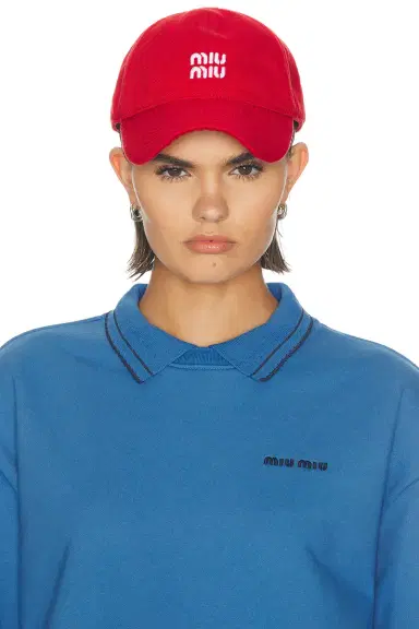 Miu Miu Denim Washed Baseball Cap | Thumbnail 2 Miu Miu Denim Washed Baseball Cap | Thumbnail 2
