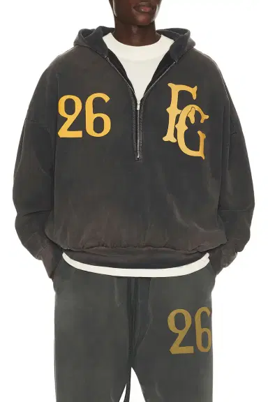 Fear of god Baseball Club Half Zip Hoodie | Thumbnail 1 Fear of god Baseball Club Half Zip Hoodie | Thumbnail 1