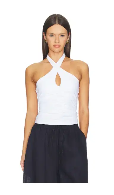 susana monaco Cross Front Gathered Top | Thumbnail 1 susana monaco Cross Front Gathered Top | Thumbnail 1