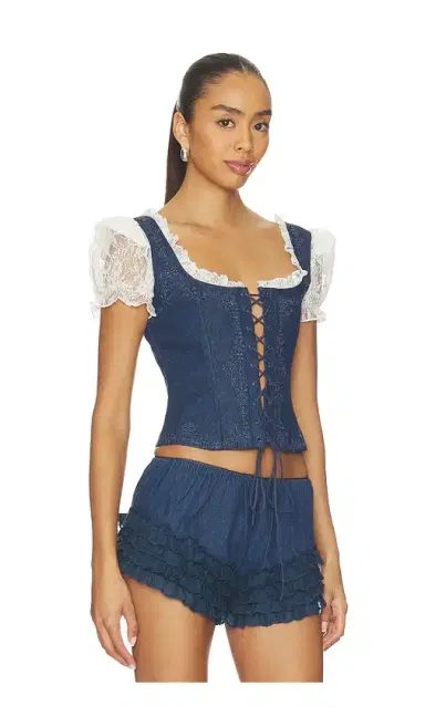 For Love & Lemons Yasmin Lace Up Top | Thumbnail 2 For Love & Lemons Yasmin Lace Up Top | Thumbnail 2