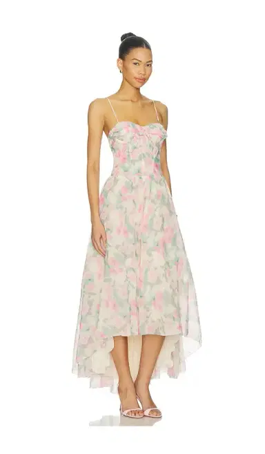 For Love & Lemons Satin Burnout Maxi Dress | Thumbnail 2 For Love & Lemons Satin Burnout Maxi Dress | Thumbnail 2