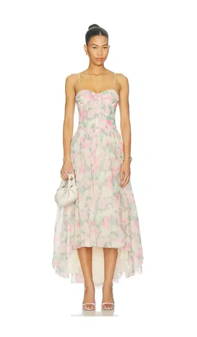 For Love & Lemons Satin Burnout Maxi Dress | Thumbnail 1 For Love & Lemons Satin Burnout Maxi Dress | Thumbnail 1