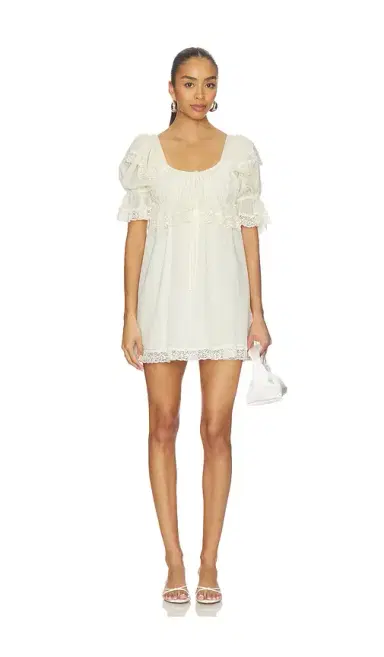 For Love & Lemons Juniper Puff Sleeve Mini Dress | Thumbnail 1 For Love & Lemons Juniper Puff Sleeve Mini Dress | Thumbnail 1