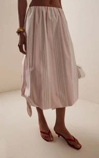 Posse Rosie Striped Cotton Midi Skirt | Thumbnail 3 Posse Rosie Striped Cotton Midi Skirt | Thumbnail 3