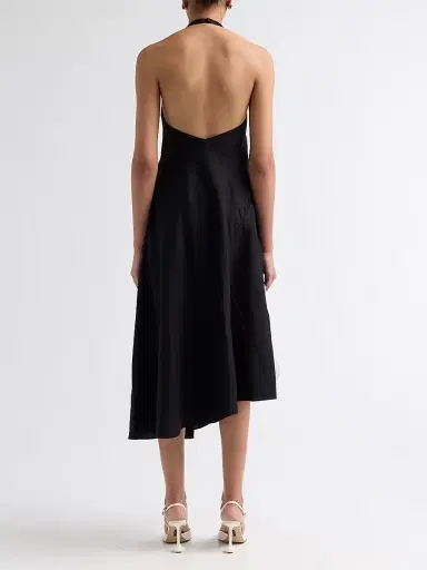 A.L.C. Women's Celina Linen-Blend Halter Midi-Dress - Black | Thumbnail 3 A.L.C. Women's Celina Linen-Blend Halter Midi-Dress - Black | Thumbnail 3
