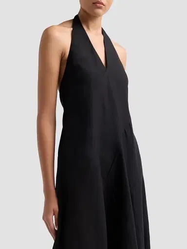 A.L.C. Women's Celina Linen-Blend Halter Midi-Dress - Black | Thumbnail 5 A.L.C. Women's Celina Linen-Blend Halter Midi-Dress - Black | Thumbnail 5