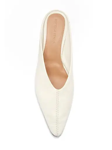 Bottega Veneta Women's Virna Sabot 40MM Leather Mules - Alabaster - Size 7.5 | Thumbnail 4 Bottega Veneta Women's Virna Sabot 40MM Leather Mules - Alabaster - Size 7.5 | Thumbnail 4