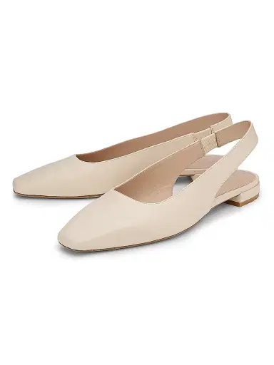 Stuart Weitzman Women's Stassi Leather Slingback Flats - Linen | Thumbnail 2 Stuart Weitzman Women's Stassi Leather Slingback Flats - Linen | Thumbnail 2