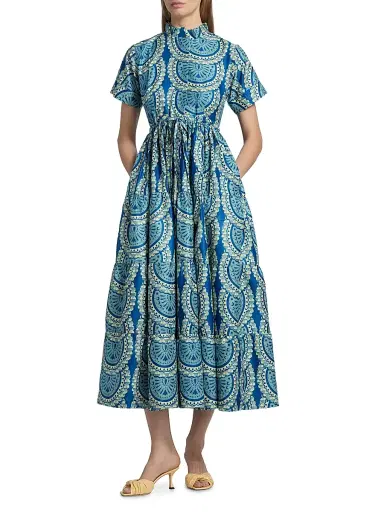 Elisamama Women's Olori Printed Midi-Shirtdress - Blue - Size Large | Thumbnail 3 Elisamama Women's Olori Printed Midi-Shirtdress - Blue - Size Large | Thumbnail 3