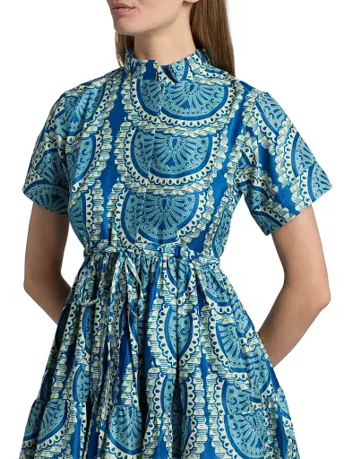 Elisamama Women's Olori Printed Midi-Shirtdress - Blue - Size Large | Thumbnail 6 Elisamama Women's Olori Printed Midi-Shirtdress - Blue - Size Large | Thumbnail 6