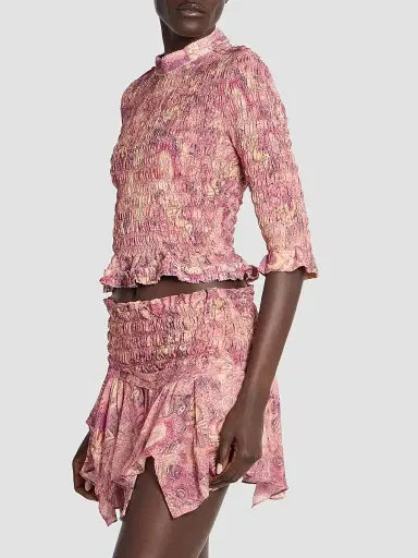 Isabel Marant Women's Carola Floral Silk Blouse - Pink | Thumbnail 4 Isabel Marant Women's Carola Floral Silk Blouse - Pink | Thumbnail 4