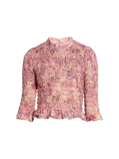 Isabel Marant Women's Carola Floral Silk Blouse - Pink | Thumbnail 1 Isabel Marant Women's Carola Floral Silk Blouse - Pink | Thumbnail 1
