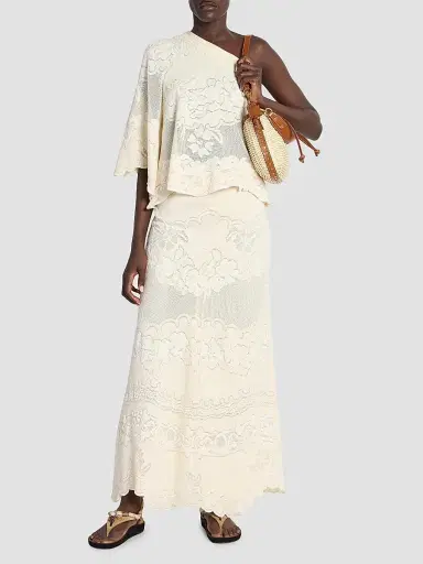 Isabel Marant Women's Sanaya Cotton Lace Maxi Skirt - Ecru | Thumbnail 2 Isabel Marant Women's Sanaya Cotton Lace Maxi Skirt - Ecru | Thumbnail 2