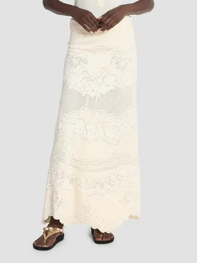 Isabel Marant Women's Sanaya Cotton Lace Maxi Skirt - Ecru | Thumbnail 3 Isabel Marant Women's Sanaya Cotton Lace Maxi Skirt - Ecru | Thumbnail 3