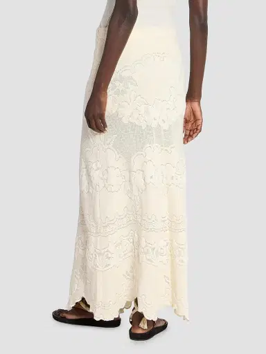 Isabel Marant Women's Sanaya Cotton Lace Maxi Skirt - Ecru | Thumbnail 5 Isabel Marant Women's Sanaya Cotton Lace Maxi Skirt - Ecru | Thumbnail 5