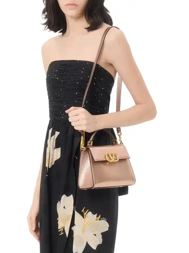 Valentino Garavani Women's VSling Mini Top Handle Bag in Laminated Grainy Calfskin | Thumbnail 3 Valentino Garavani Women's VSling Mini Top Handle Bag in Laminated Grainy Calfskin | Thumbnail 3