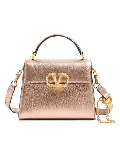Valentino Garavani Women's VSling Mini Top Handle Bag in Laminated Grainy Calfskin | Thumbnail 1 Valentino Garavani Women's VSling Mini Top Handle Bag in Laminated Grainy Calfskin | Thumbnail 1
