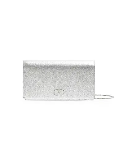 Valentino Garavani Women's VLogo Signature Mini Shoulder Bag in Laminated Grainy Calfskin | Thumbnail 1 Valentino Garavani Women's VLogo Signature Mini Shoulder Bag in Laminated Grainy Calfskin | Thumbnail 1