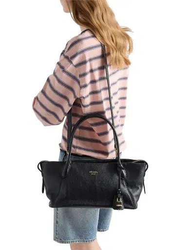Prada Women's Leather Top Handle Bag - Black | Thumbnail 3 Prada Women's Leather Top Handle Bag - Black | Thumbnail 3