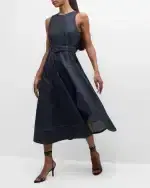 Cinq à Sept Zelda Belted Asymmetric Sleeveless Denim Midi Dress | Thumbnail 6 Cinq à Sept Zelda Belted Asymmetric Sleeveless Denim Midi Dress | Thumbnail 6