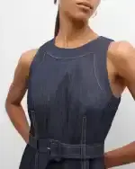 Cinq à Sept Zelda Belted Asymmetric Sleeveless Denim Midi Dress | Thumbnail 10 Cinq à Sept Zelda Belted Asymmetric Sleeveless Denim Midi Dress | Thumbnail 10