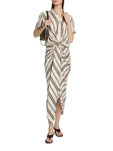 A.L.C. Women's Leonore Linen-Blend Striped Top - Panna Multi - Size Large | Thumbnail 2 A.L.C. Women's Leonore Linen-Blend Striped Top - Panna Multi - Size Large | Thumbnail 2