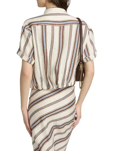 A.L.C. Women's Leonore Linen-Blend Striped Top - Panna Multi - Size Large | Thumbnail 5 A.L.C. Women's Leonore Linen-Blend Striped Top - Panna Multi - Size Large | Thumbnail 5