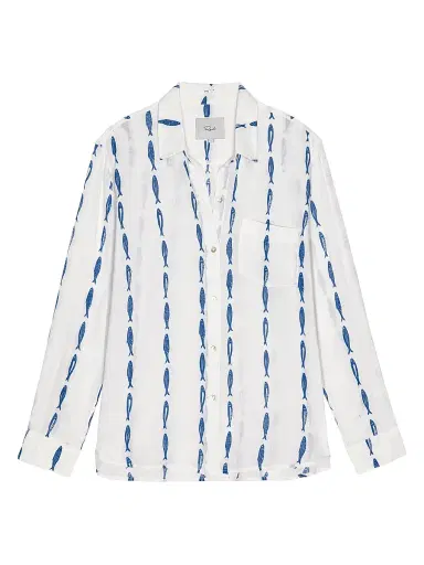 Rails Women's Charli Printed Linen-Blend Shirt - Sardines | Thumbnail 1 Rails Women's Charli Printed Linen-Blend Shirt - Sardines | Thumbnail 1