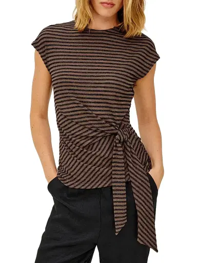 Rails Women's Gabbie Striped Knit Top - Onyx Cocoa Stripe | Thumbnail 3 Rails Women's Gabbie Striped Knit Top - Onyx Cocoa Stripe | Thumbnail 3