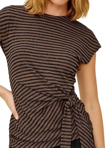 RAILS Women's Gabbie Striped Knit Top - Onyx Cocoa Stripe - Size XS | Thumbnail 5 RAILS Women's Gabbie Striped Knit Top - Onyx Cocoa Stripe - Size XS | Thumbnail 5