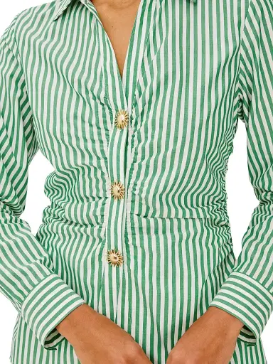 Rails Women's Carayln Striped Cotton-Blend Shirt - Emerald Stripe | Thumbnail 7 Rails Women's Carayln Striped Cotton-Blend Shirt - Emerald Stripe | Thumbnail 7