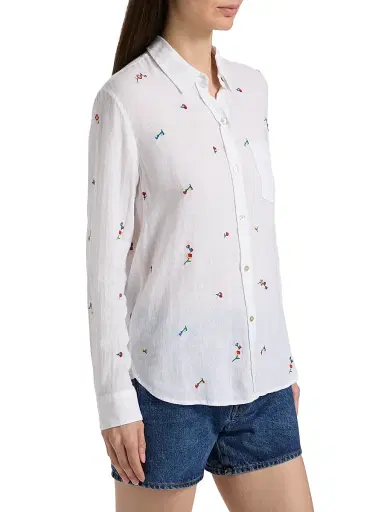 Rails Women's Charli Floral Linen-Blend Shirt - Wild Flower Embroidery | Thumbnail 4 Rails Women's Charli Floral Linen-Blend Shirt - Wild Flower Embroidery | Thumbnail 4