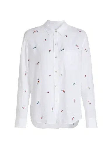 Rails Women's Charli Floral Linen-Blend Shirt - Wild Flower Embroidery | Thumbnail 1 Rails Women's Charli Floral Linen-Blend Shirt - Wild Flower Embroidery | Thumbnail 1