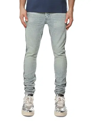 Purple Brand Men's Two-Tone Light Indigo Skinny Jeans - Light Indigo | Thumbnail 1 Purple Brand Men's Two-Tone Light Indigo Skinny Jeans - Light Indigo | Thumbnail 1