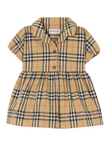 Burberry Baby Girl's Check Puff-Sleeve Dress & Bloomers Set - Sand 9 Months | Thumbnail 2 Burberry Baby Girl's Check Puff-Sleeve Dress & Bloomers Set - Sand 9 Months | Thumbnail 2