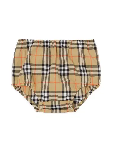 Burberry Baby Girl's Check Puff-Sleeve Dress & Bloomers Set - Sand 9 Months | Thumbnail 4 Burberry Baby Girl's Check Puff-Sleeve Dress & Bloomers Set - Sand 9 Months | Thumbnail 4
