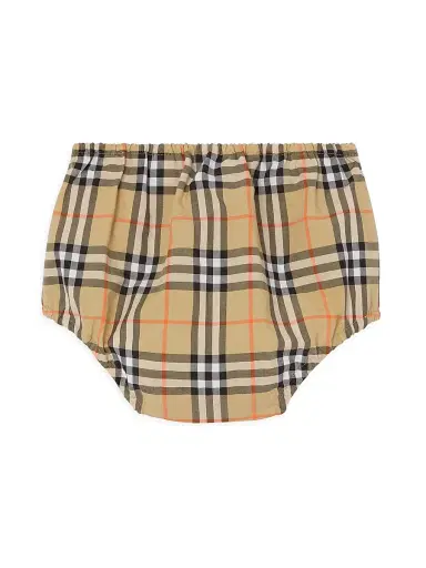 Burberry Baby Girl's Check Puff-Sleeve Dress & Bloomers Set - Sand 9 Months | Thumbnail 5 Burberry Baby Girl's Check Puff-Sleeve Dress & Bloomers Set - Sand 9 Months | Thumbnail 5