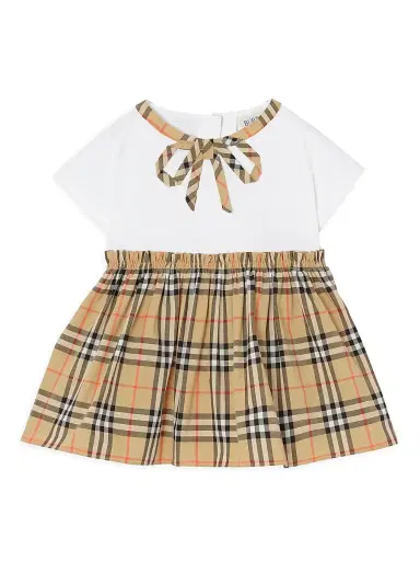 Burberry Baby Girl's Check Dress & Bloomers Set - White 9 Months | Thumbnail 2 Burberry Baby Girl's Check Dress & Bloomers Set - White 9 Months | Thumbnail 2
