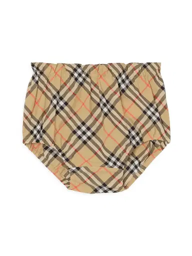 Burberry Baby Girl's Check Dress & Bloomers Set - White 9 Months | Thumbnail 4 Burberry Baby Girl's Check Dress & Bloomers Set - White 9 Months | Thumbnail 4