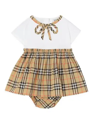 Burberry Baby Girl's Check Dress & Bloomers Set - White 9 Months | Thumbnail 1 Burberry Baby Girl's Check Dress & Bloomers Set - White 9 Months | Thumbnail 1