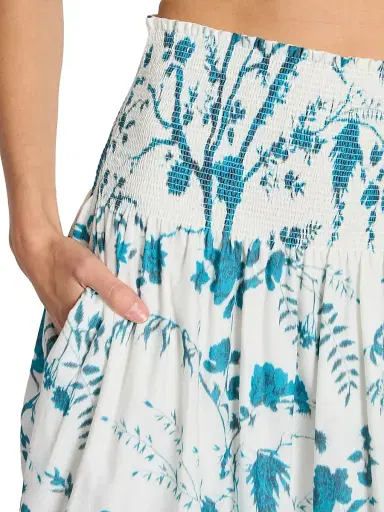 Erdem Women's Floral Cotton-Linen Midi Skirt - Wild Fern Botanical Dream - Size 10 | Thumbnail 6 Erdem Women's Floral Cotton-Linen Midi Skirt - Wild Fern Botanical Dream - Size 10 | Thumbnail 6