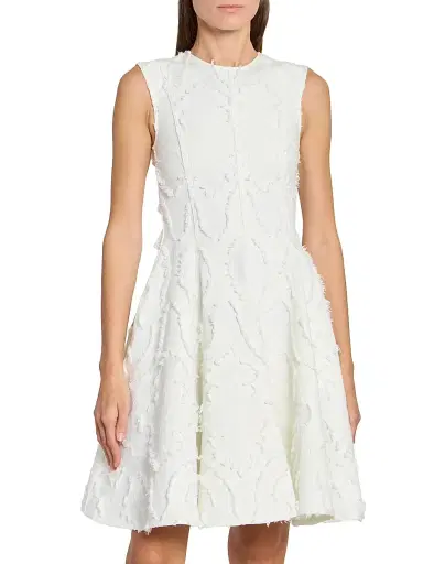 Erdem Women's Textured Denim Fit & Flare Minidress - Ivory - Size 10 | Thumbnail 3 Erdem Women's Textured Denim Fit & Flare Minidress - Ivory - Size 10 | Thumbnail 3