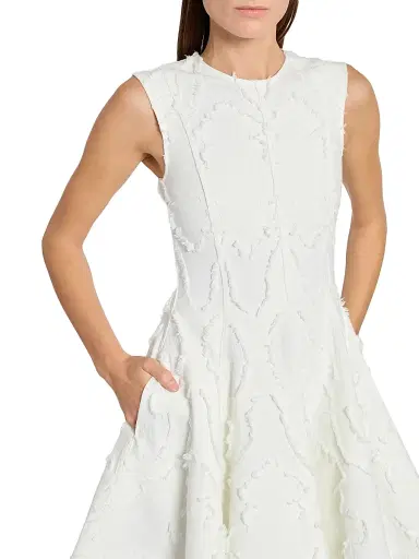 Erdem Women's Textured Denim Fit & Flare Minidress - Ivory - Size 10 | Thumbnail 6 Erdem Women's Textured Denim Fit & Flare Minidress - Ivory - Size 10 | Thumbnail 6