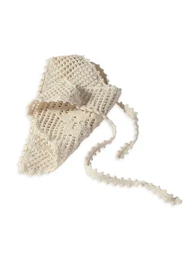 Miu Miu Women's Crochet Cotton Triangle Scarf | Thumbnail 2 Miu Miu Women's Crochet Cotton Triangle Scarf | Thumbnail 2