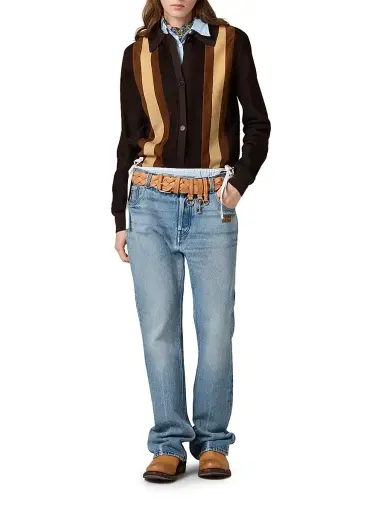 Miu Miu Women's Five-Pocket Washed Denim Jeans - Blue | Thumbnail 2 Miu Miu Women's Five-Pocket Washed Denim Jeans - Blue | Thumbnail 2